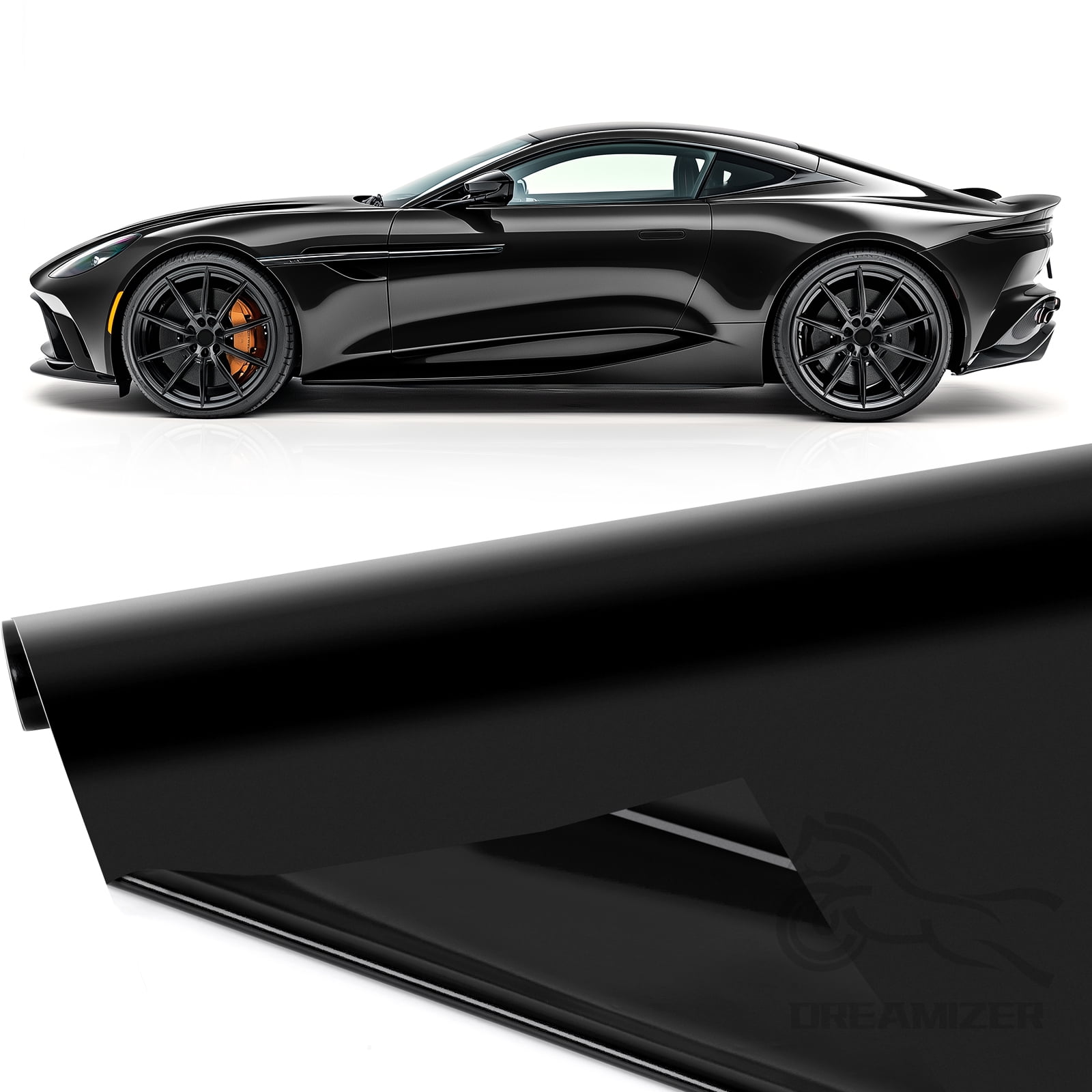 20X5FT High Glossy Black Vinyl Wrap Vehicle Sticker Decal Film Holographic Laser Vinyl Car Wrap Decal Sticker Film