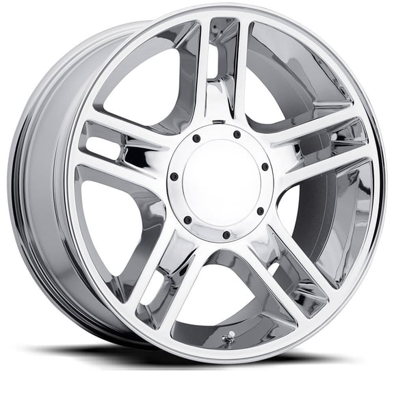 20X9 5X135/5X5.5 +14 HB 87.0 2000 F-150 HARLEY CHROME WITH CAP Wheel Rim