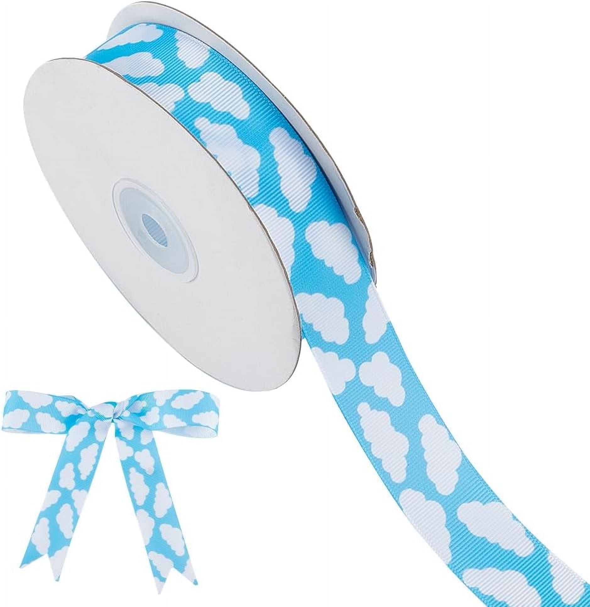 20Yards Blue Sky White Clouds Ribbon 1 Inch Wide Sky Clouds Polyester ...