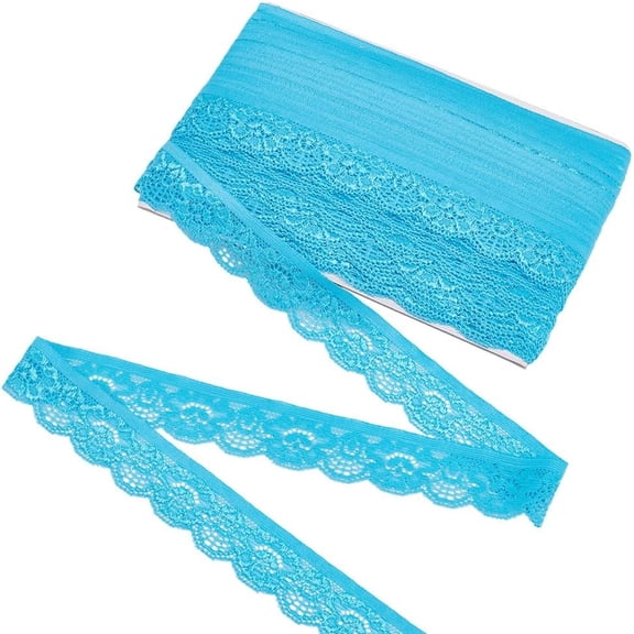 20Yards Lace Trim Polyester Silk Elastic Ribbon For Sewing Decoration Black 1 inch(25mm) 20 yards/set handmade