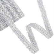 20Yards Trish Sequin Metallic Braid Trim Silver Sequins Lace Ribbon 0.7 Decorated Gimp Trim