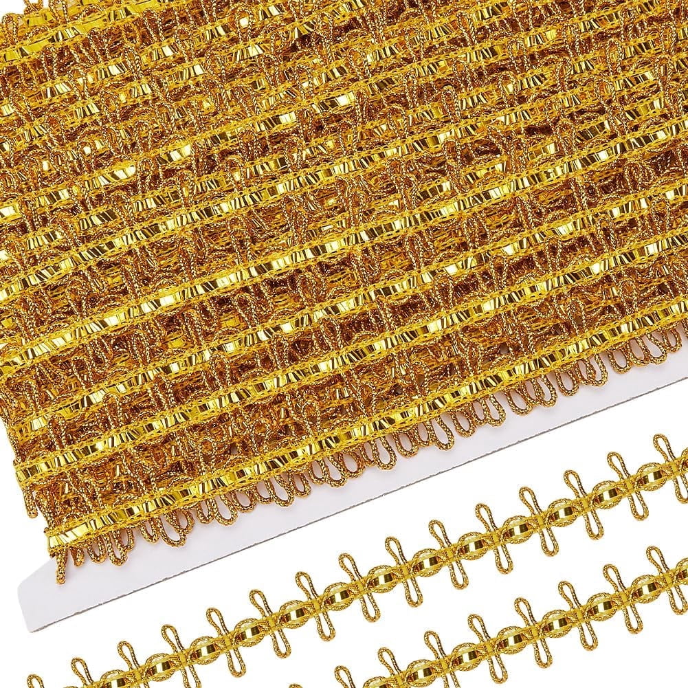 Gold Rib Trim 20Yds*20mm Metallic Braid Lace Trim Gold Centipede Lace Ribbon ...