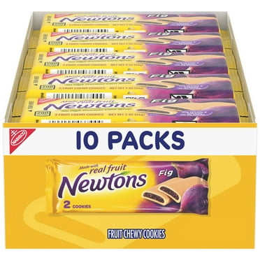 Newtons Fig Bars, Soft Fruit Chewy Cookies, 10 Snack Packs (2 Cookies Per Pack)