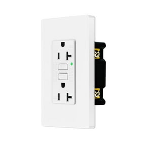 20amp GFCI Outlets, Non-Tamper-Resistant GFI Duplex Receptacles with LED Indicator, Ground Fault Circuit Interrupter with Wall Plate, ETL Listed, White, 1 Pack