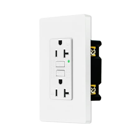 20amp GFCI Outlets, Non-Tamper-Resistant GFI Duplex Receptacles with LED Indicator, Ground Fault Circuit Interrupter with Wall Plate, ETL Listed, White, 30 Pack