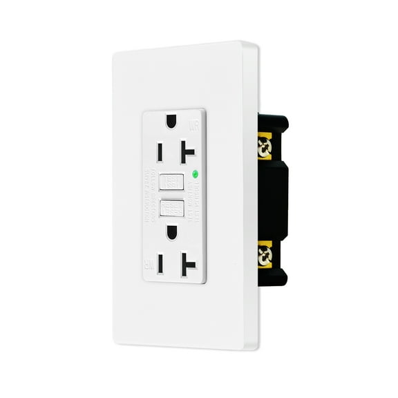 20amp GFCI Outlets, Non-Tamper-Resistant GFI Duplex Receptacles with LED Indicator, Ground Fault Circuit Interrupter with Wall Plate, ETL Listed, White, 50 Pack