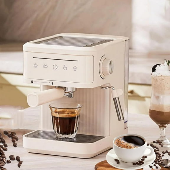 20bar Espresso Coffee Machine, Italian Semi-Automatic Coffee Machine, With Steam Wand, 60oz Removable Water Tank, Ntelligent Temperature Control Coffee Maker For Home, MilkyWhite