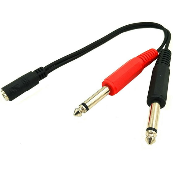 20cm/1m/1.5mTRS Stereo 3.5mm Female to Dual 6.35mm Male Plug Mono TS Audio Cable