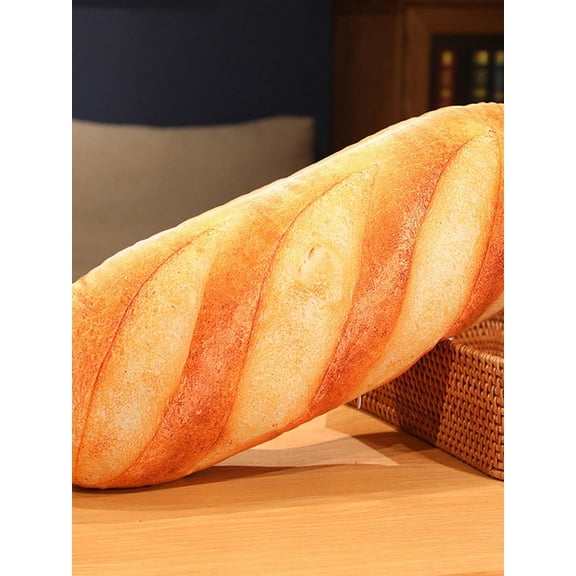 20cm 3D Simulation Bread Shape Soft Lumbar Back Cushion Plush Stuffed Toy - Realistic Bread Pillow for Couch, Sofa, Car, Office Chair Lumbar Support and Decorative Fun and a Fun Novelty Gift