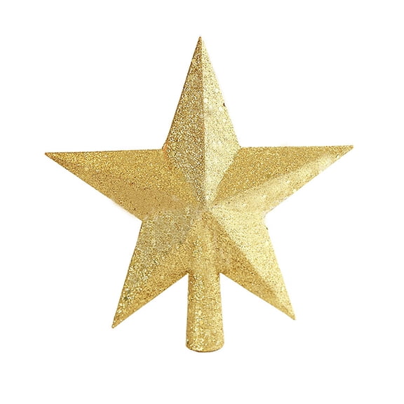 20CM Glitter 3D Plastic Star Tree Topper Stable Base Universal Real Artificial Tree Holiday Party Decor