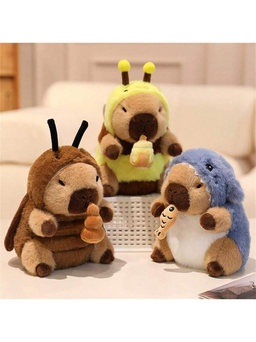 20cm/7.87inch Pull-String Foodie Capybara Plush Toy- Kawaii Changeable Stuffed Animal,Special Room Decor,Kids' Birthday Gift,Valentine's Day, Mother's Day Gifts, Thanksgiving, Christmas Gifts