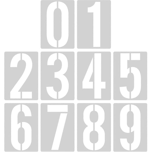20cm (8) Large Number Stencils, 0 to 9 Number Template Plastic Reusable Curb