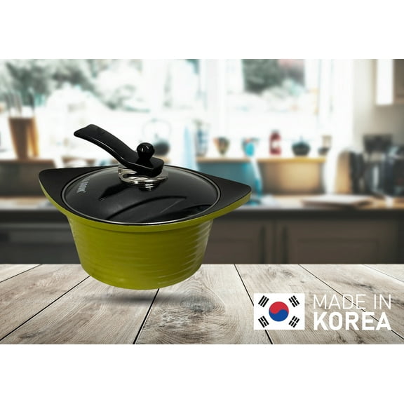 20cm (9") 3D Non-Stick Ceramic Sauce Pot Cookware Heavy Gauge 2.5L MADE IN KOREA