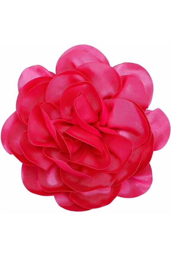 20cm Big Flower Brooch Purple Extra Large Camellia Brooch Pins for Clothes Removable Satin Fabric Lapel Pins Brooch for Women Dresses Wedding Party Banquet Suit Accessories Jewelry Gifts DIY Fuchsia
