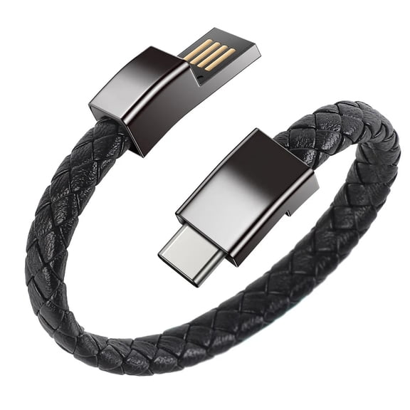 20cm Bracelet USB Fast Charging Cable – Short Portable Micro & Type-C Cord for iPhone 14/13/11 Pro Max, Samsung & Huawei
