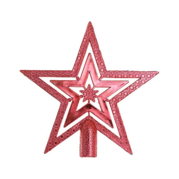 20cm Christmas Tree Topper Star Happy Christmas Treetop Star Festival Decoration (Red)