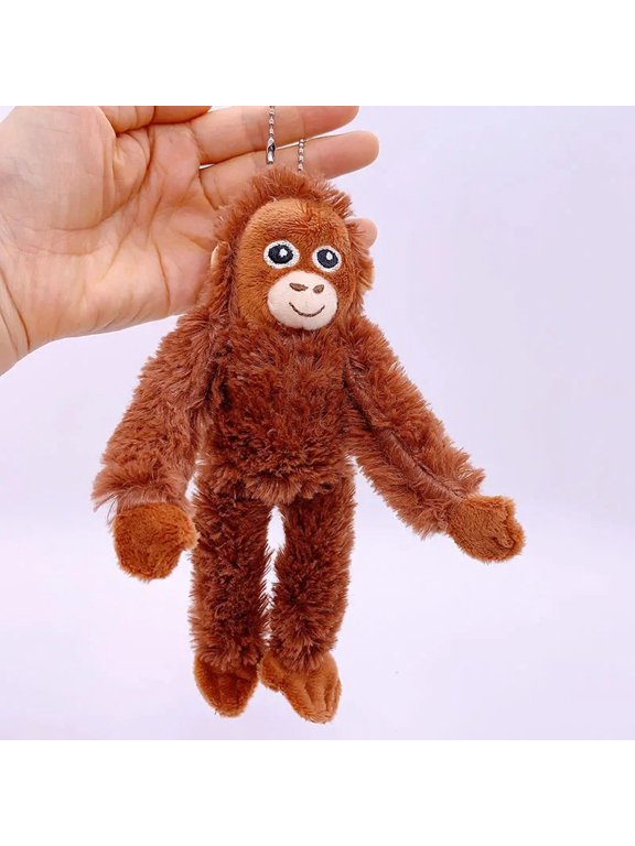 20cm Cute Monkey Plush Keychain Pendant, Soft Stuffed Animal Plushie Doll, Backpack & Bag Hanging Ornament Gift for Kids
