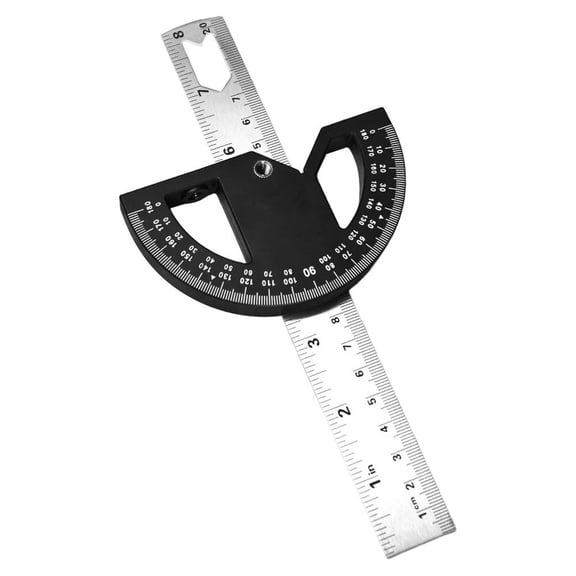 20cm Draw Radial Lines Engineering 0-180 Degrees Durable Student Drawing Inch Centimeter Precise Protractor With Ruler Woodwork
