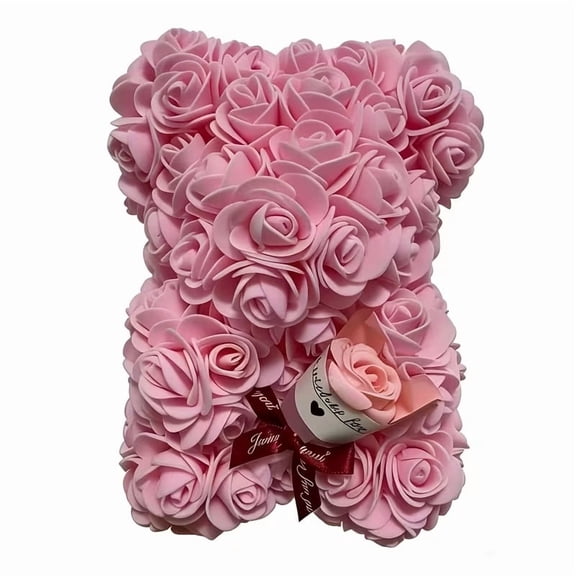 20cm Foam Rose Bear Bouquet Artificial Long-Lasting Gift for Mom Home Decor
