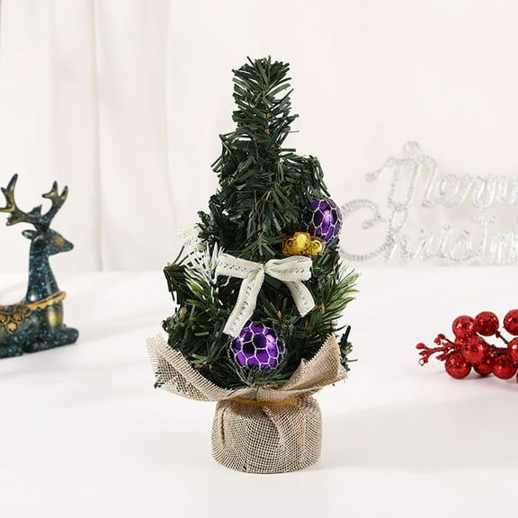 20cm Green Flocked Mini Christmas Tree - Lighted/Unlighted DIY Tabletop Decor for Holiday Mall & Desktop