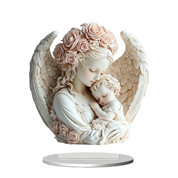 20cm Guardian Angel Mother & Baby Acrylic Stand, 2D Flat Figurine for Mother's Day