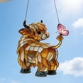thumbnail image 1 of 20cm Highland Cow Acrylic Suncatcher, Stained Glass Style Hanging Ornament, Window & Garden Decor for Farmhouse & Animal Lovers, 1 of 5