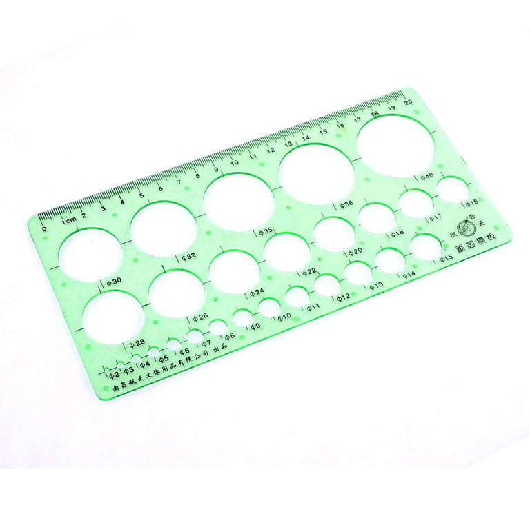 Clear Green Plastic Hollow Out Drawing Circle Template Ruler