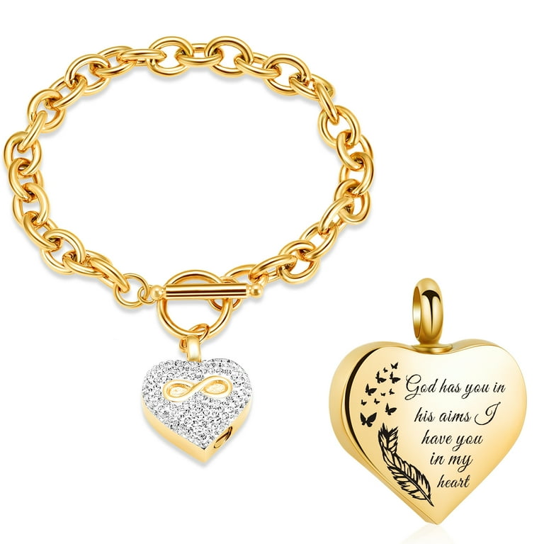 20cm Infinity Love Heart Locket Chain Link Bracelet Keepsake