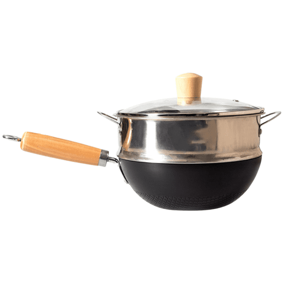 20cm Japanese Style Uncoated Small Wok For One Person Induction Cooker