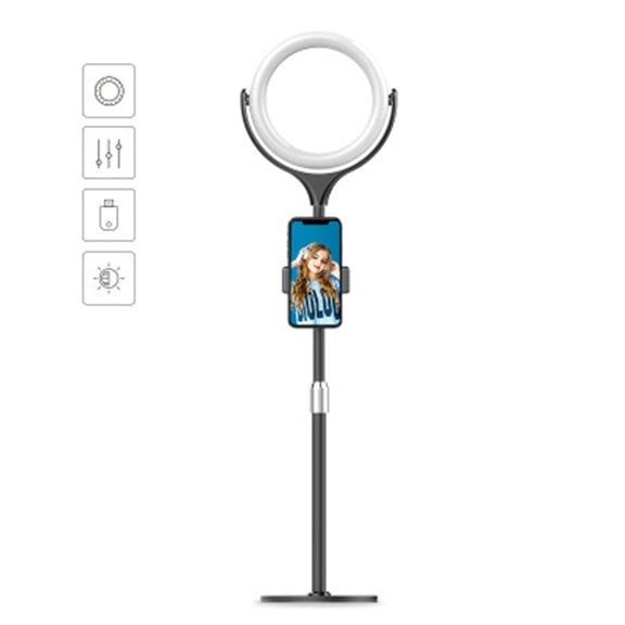 20cm LED Ring Light with Phone Holder, Dimmable Beauty Fill Light for Live Streaming Makeup Photography, Desktop Selfie Ring Light with Adjustable Stand for TikTok YouTube Vlog