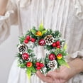 thumbnail image 1 of 20cm Rattan Christmas Wreath - 5 Color Options for Front Door, Porch, Window Decor, Holiday Party Supplies, Indoor Outdoor Use, 1 of 6