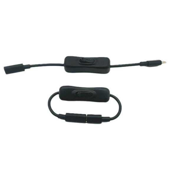 20cm USB C Extension Cable With On Off Switch Type C Male To Female Extender for Phone Tablet Laptop Durable Black