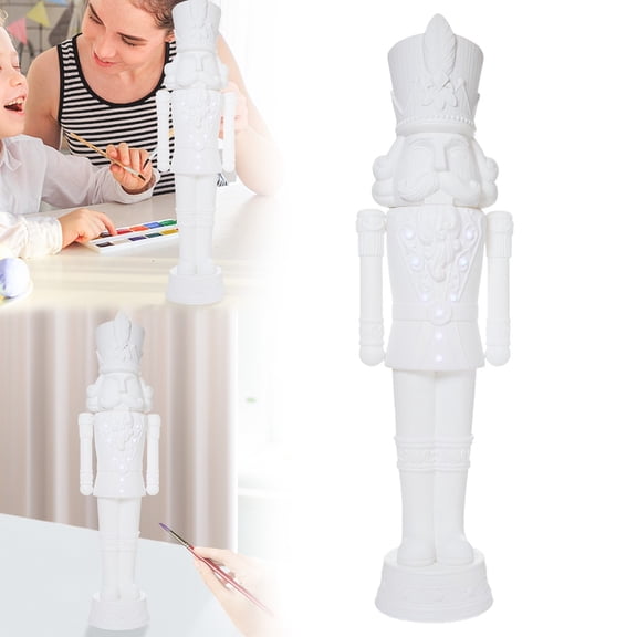 20cm Unfinished Resin Nutcracker Ornament, Paint-It-Yourself DIY Christmas Holiday Home Decor