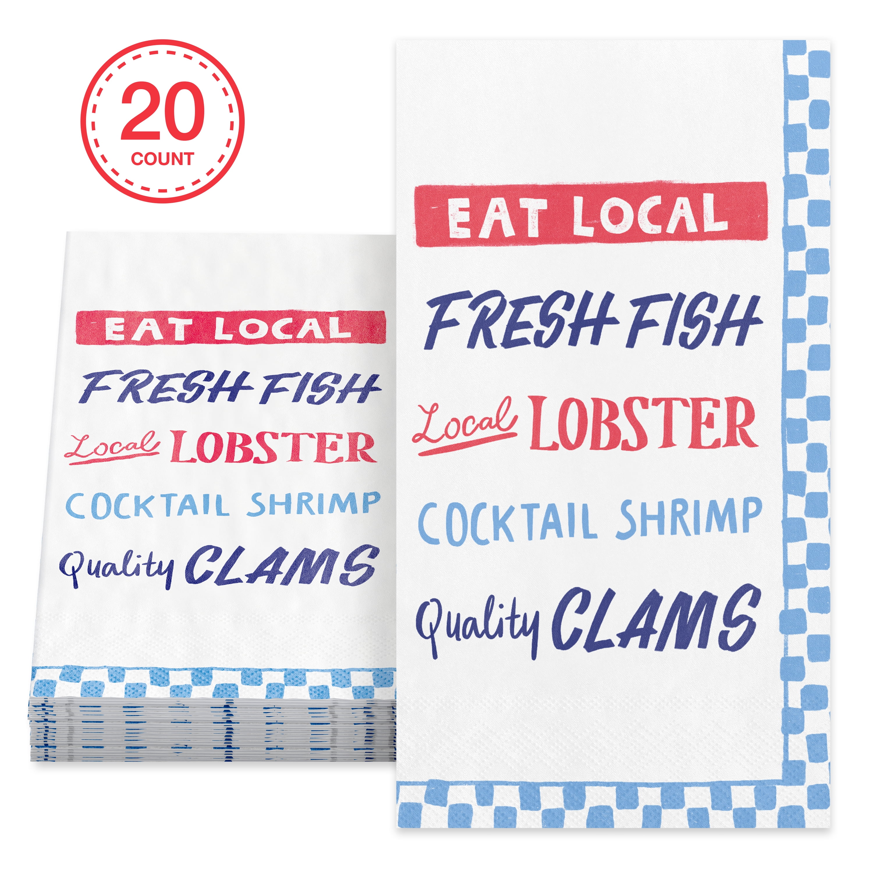 Bright Tides Multicolor Eat Local Disposable Paper Guest Towels, 4.4" x 7.9", by Way To Celebrate