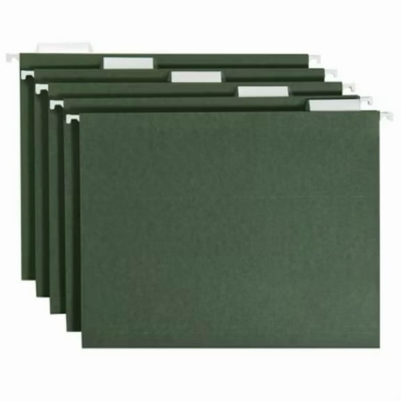 20ct Hanging File Folders Letter Size Green #38;up: Paperboard Core, File Organizer, 100 Sheet Capacity, 20 Pack