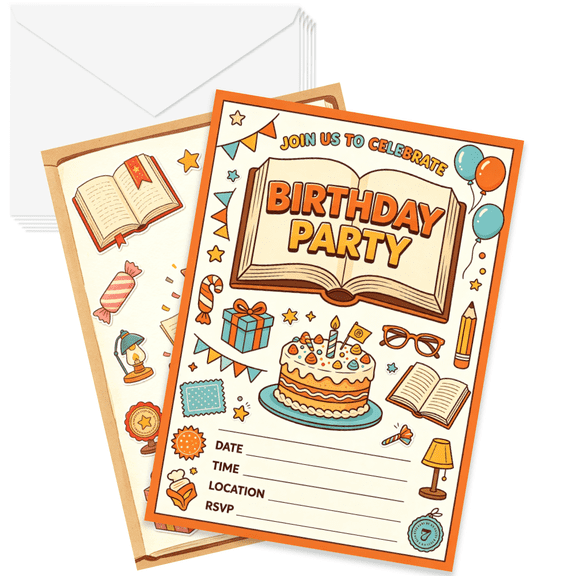 20ct Kids FillIn Birthday Party Invitation Cards, 5x7 Including Envelopes, Party SuppliesBIRTHDAY CAR039