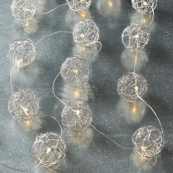 20ct. Warm White Wire Ball LED String Lights by Ashland