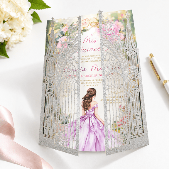 20cut Wedding Invitations Invitation Card Pocket Quince Invites Sweet 16 Quinceanera For All Occasions
