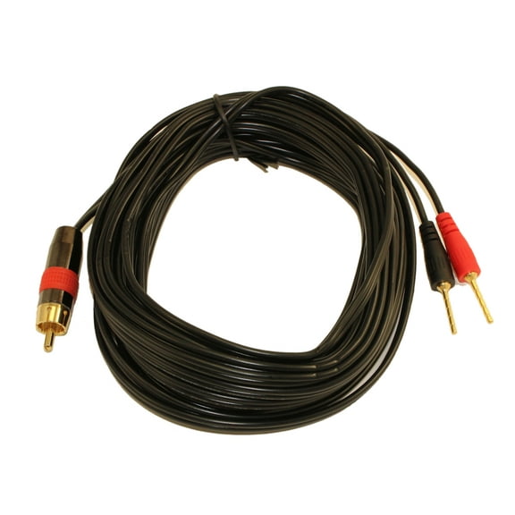 20ft 1 Wire SubWoofer 18AWG (1 RCA to 2 Pos/Neg Speaker Connects) Cable