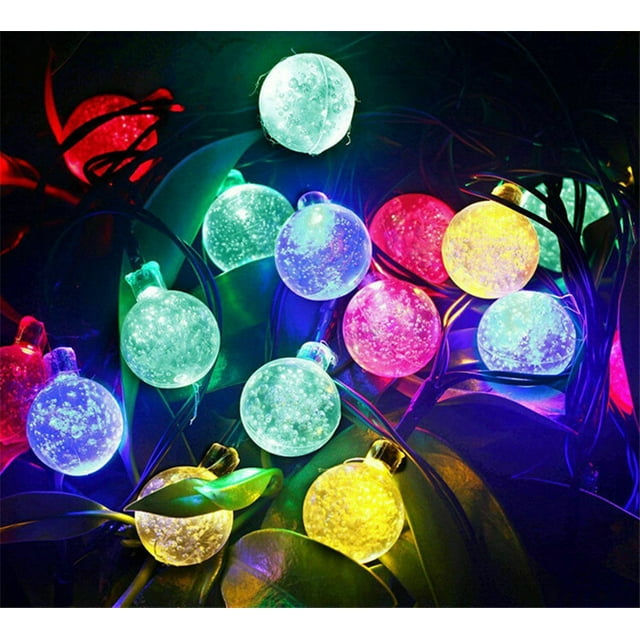 20ft 30 LED Solar String Ball Lights Outdoor Waterproof Garden Decor multi color