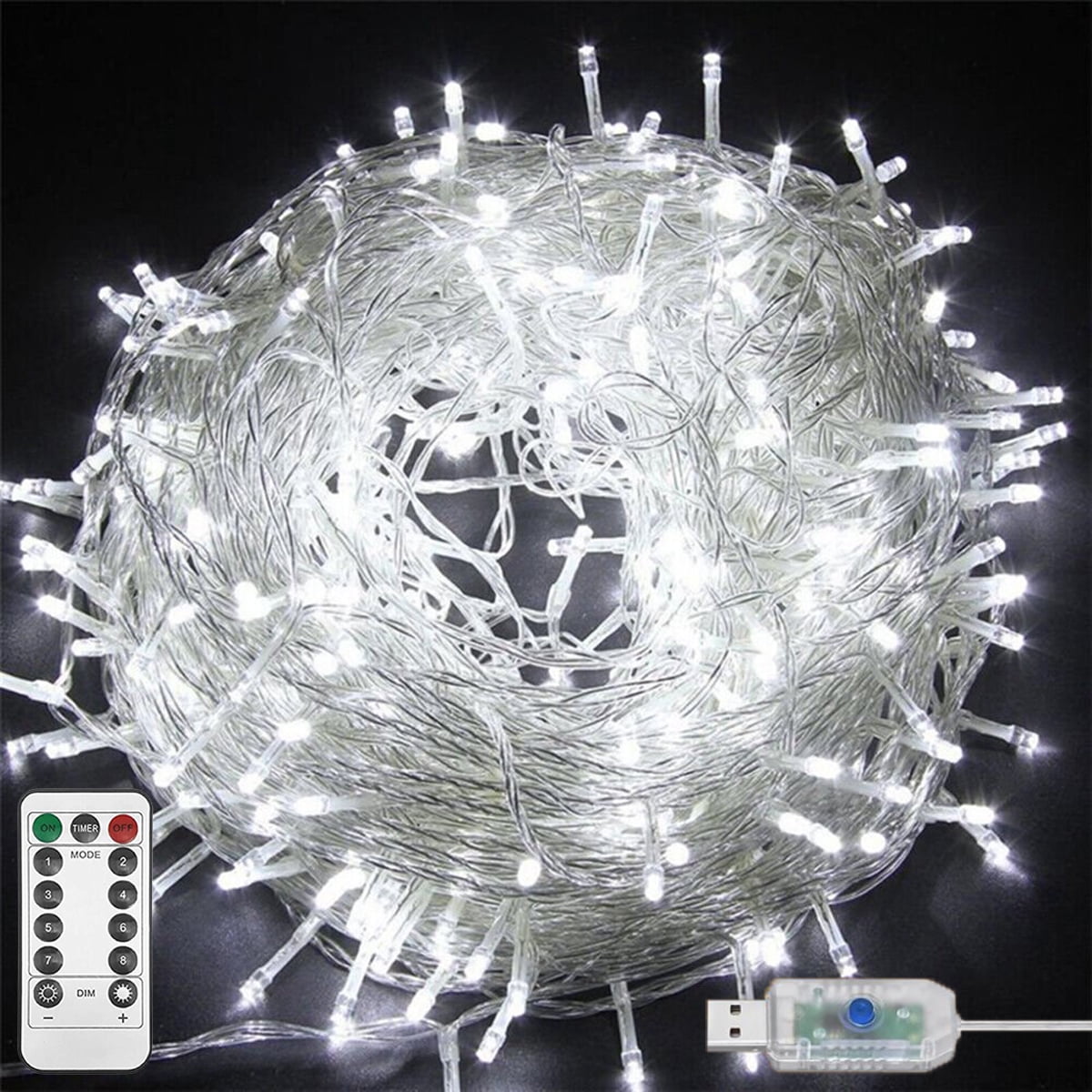 20ft 40 LED String Lights Indoor Outdoor, Cool White Christmas Lights
