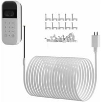 20ft/6m Outdoor Power  &  for myQ  Garage Door Video Keypad - Weatherproof, Flat , Continuous , Includes 30 White Mounting Nails