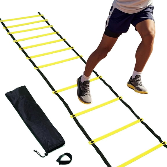 20ft Adjustable Agility Ladder with Carry Bag – Football Training Equipment & Speed Ladder for Soccer, Basketball – Agility Training Equipment for Footwork Drills