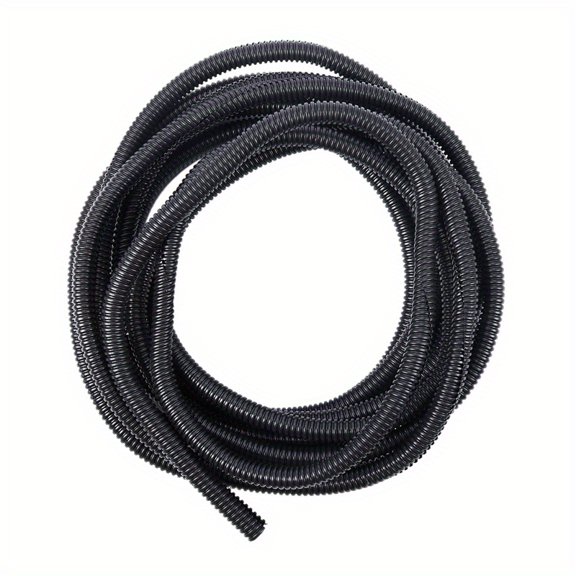 20ft Black Polyethylene Split Wire Loom Tubing, 10mm Inner Diameter Flexible Ribbed Conduit, Easy Install Wire Protector for Automotive and Industrial Cable Wiring