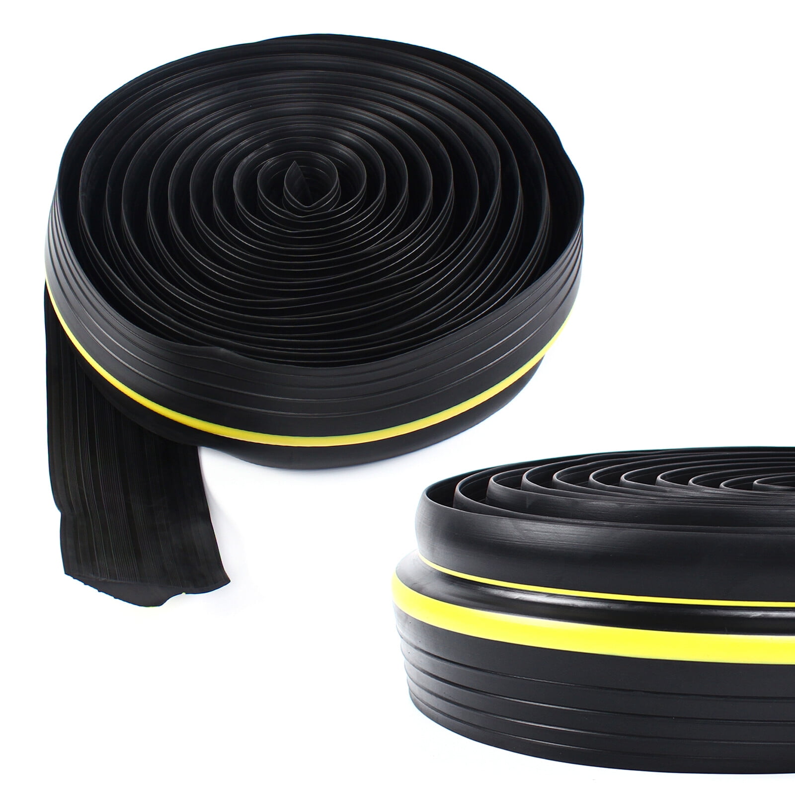 20ft Black&Yellow Sealing Strip Garage Door Floor Strip Bottom Seal for Concrete Painted Treated Surfaces