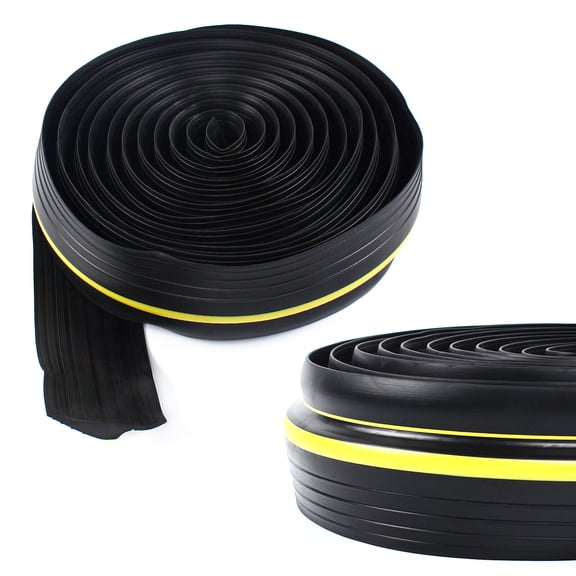 20ft Black&Yellow Sealing Strip Garage Door Floor Strip Bottom Seal for Concrete Painted Treated Surfaces