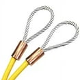 thumbnail image 1 of 20ft Cut To Size 3/16 Galvanized Steel Cable YELLOW Vinyl Coated To 1/4 With Copper Sleeves MADE IN USA, 1 of 1