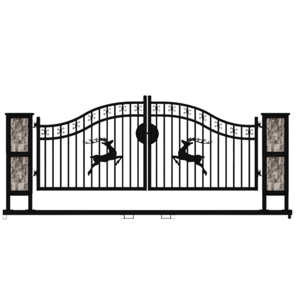 Chery Industrial 20ft Double Arc Steel Garden Driveway Gate with Post