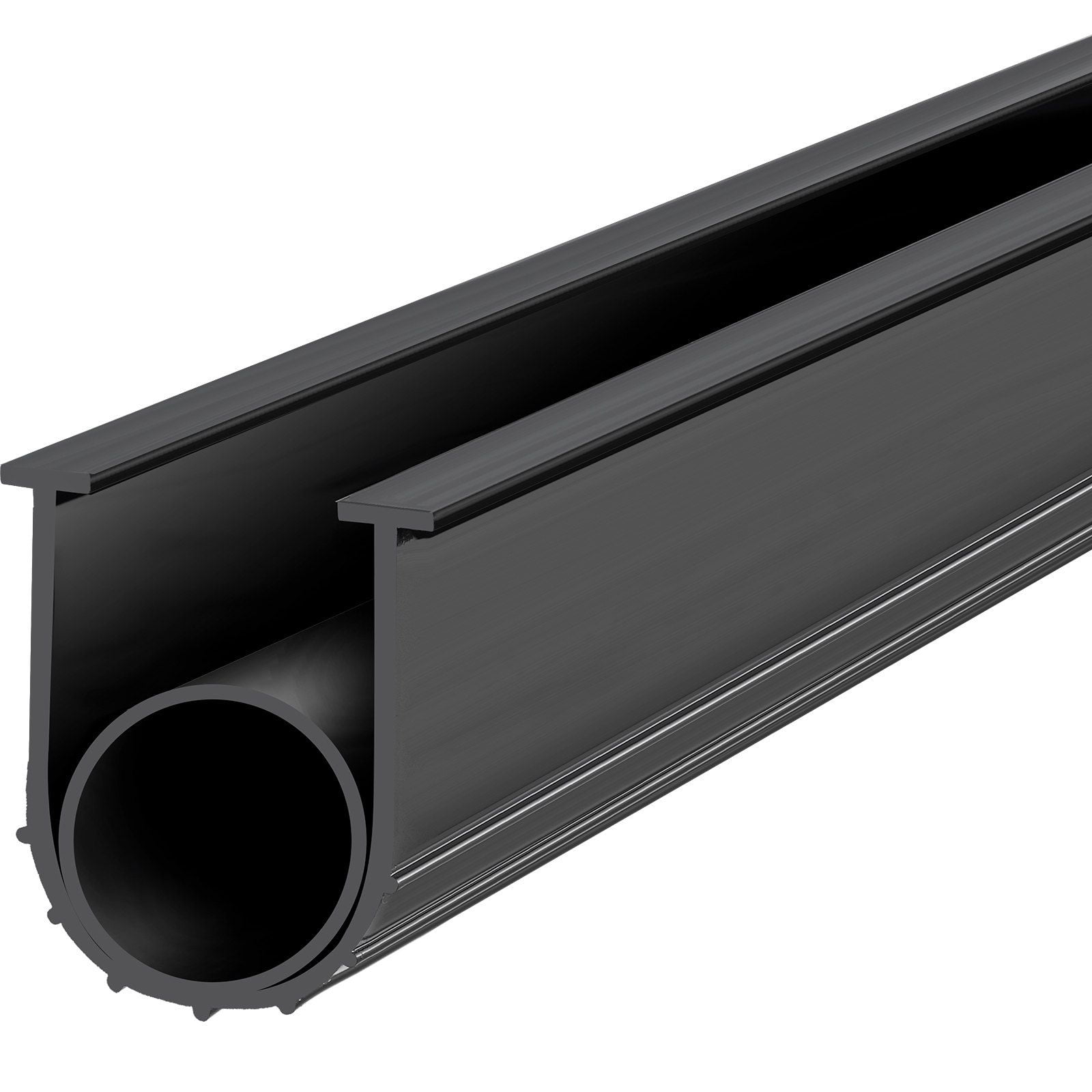 20ft Garage Door Weather Seal, U-Shape + O-Ring Rubber Bottom Seal, 5/16" T-Ends, 3 3/4" Width, Black – Weatherproof & Durable