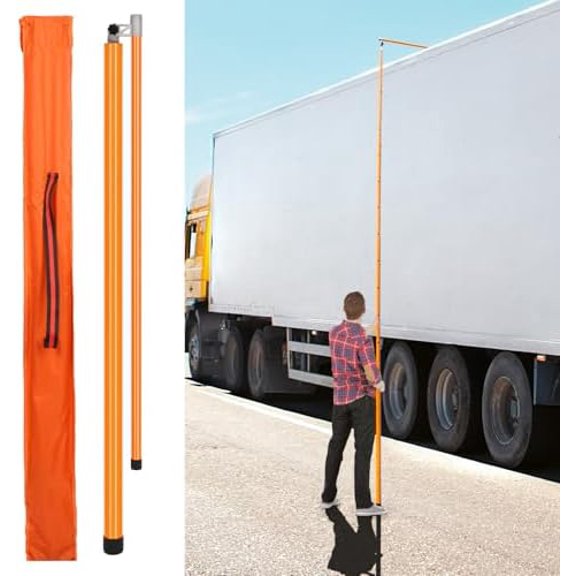 20ft Height  for  Semi  with Rubber Boot Bridge Measuring Pole Load  Hauler  Trucker Trailer Adjustable  Tall with Level Height Measurement Tool